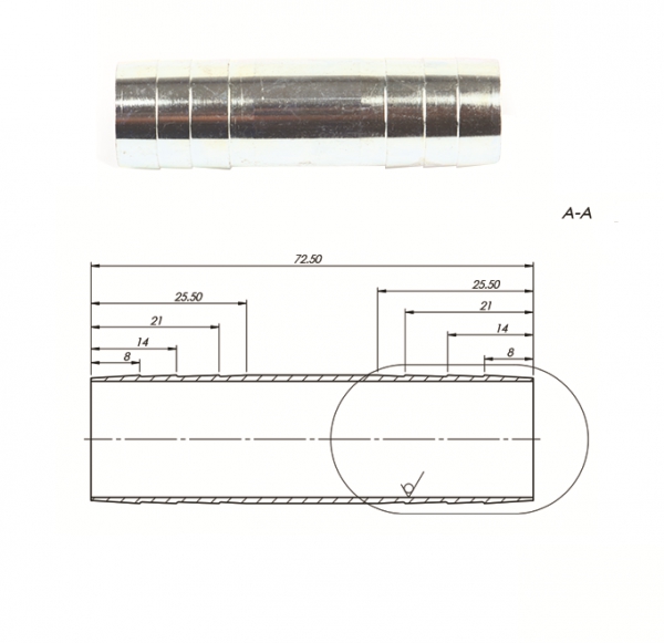 Переходник тосольный Ø20-Ø20