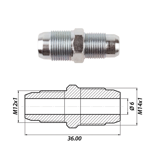 Соединитель метал M14x1 / M12x1