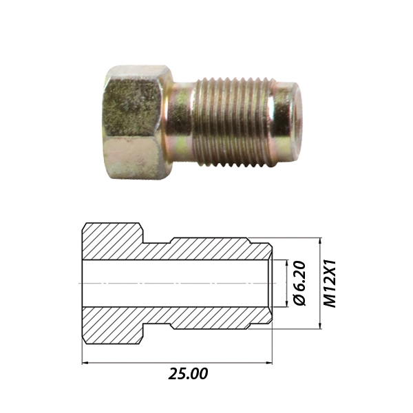 CNG Штуцер метал M12-Ø6