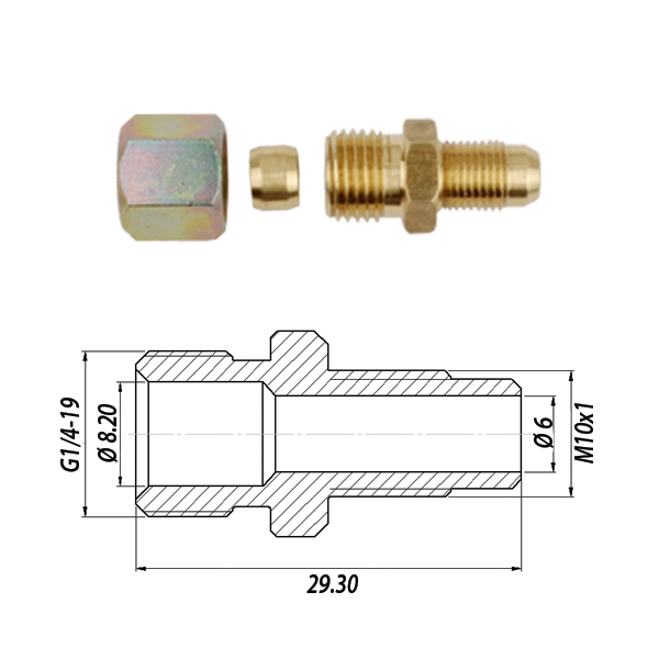 Переходник в сборе M10x1 / G1/4-19